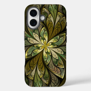 La Chanteuse Vert Green Abstract Stained Glass iPhone 16 Case