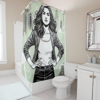 "LA CHICA BRAVA" SHOWER CURTAIN - FIERCE