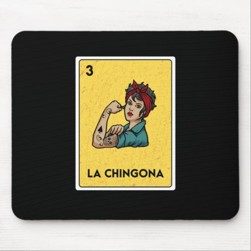 La Chingona Mexican Lottery Bingo Game Card Player Mouse Pad