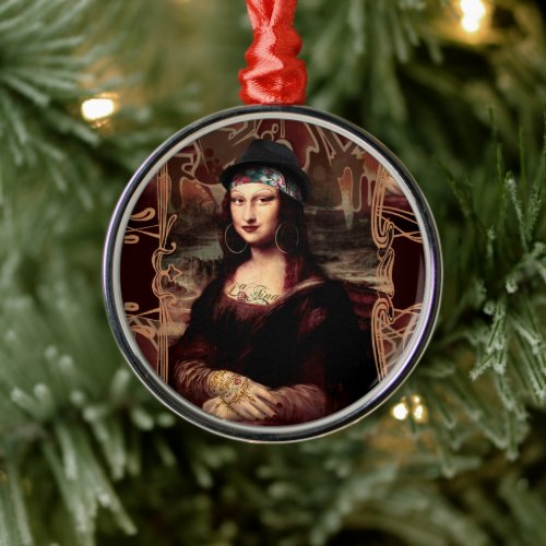 La Chola Mona Lisa Metal Ornament