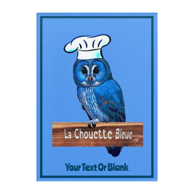 La Chouette Bleue Cafe Acrylic Print (Front)