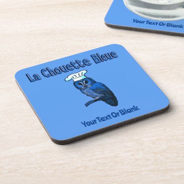 La Chouette Bleue Cafe Beverage Coaster (Left Side)