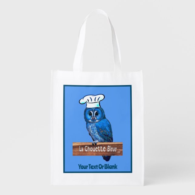 La Chouette Bleue Cafe Grocery Bag (Front)