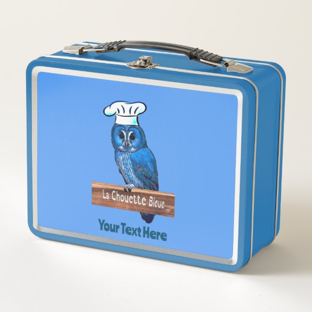 La Chouette Bleue Cafe Metal Lunch Box (Front)