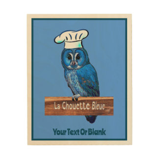 La Chouette Bleue Cafe Wood Wall Art