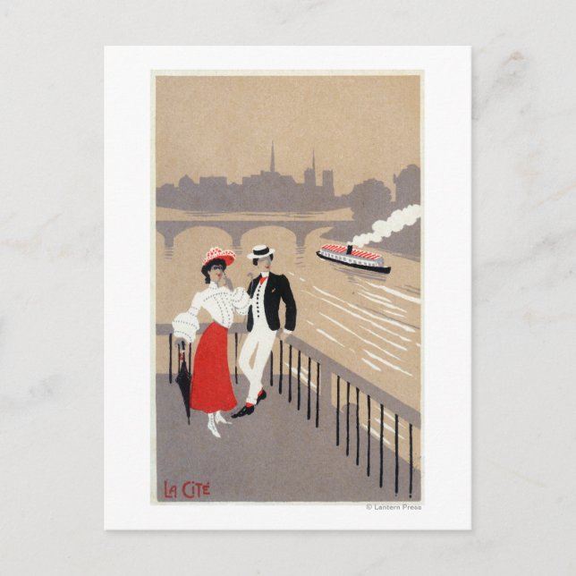 La Cite Art Deco Scene Postcard (Front)