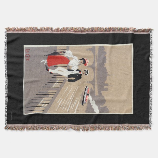 La Cite Art Deco Scene Throw Blanket (Front)
