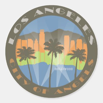 La City Of Angels Beachy Classic Round Sticker by theJasonKnight at Zazzle