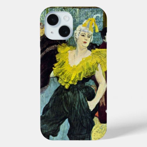 La Clownesse Clown Cha_U_Kao by Toulouse Lautrec iPhone 15 Case