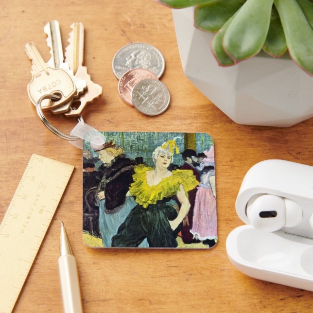 La Clownesse (Clown) Cha-U-Kao by Toulouse Lautrec Keychain (Desk)
