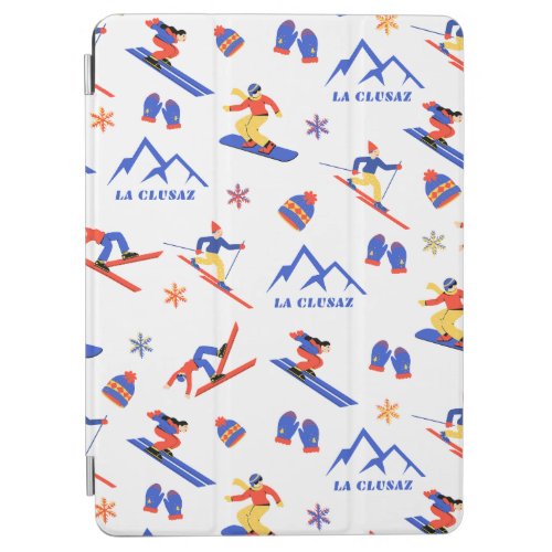 La Clusaz France Ski Snowboard Pattern iPad Air Cover