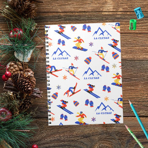 La Clusaz France Ski Snowboard Pattern Notebook