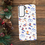 La Clusaz France Ski Snowboard Pattern Samsung Galaxy S21 Case<br><div class="desc">A funny winter skiing seamless pattern for the ski resort La Clusaz in the French Alps,  Haute Savoie,  France.  Perfect gift idea for winter sports lovers: ski,  snowboard,  freestyle,  ski jump,  cross-country skiing.</div>