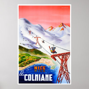 La Colmiane Ski Poster Nice France Art Travel