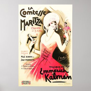 La Comtesse Maritza Vintage Poster by AntiquePosters at Zazzle