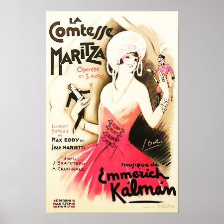 La Comtesse Maritza Vintage Poster