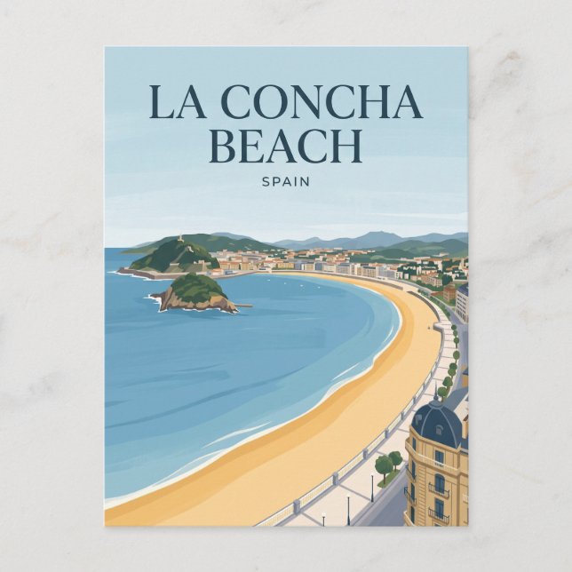 La Concha Beach Spain Postcard (Front)