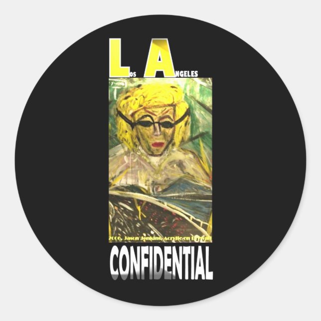 LA CONFIDENTIAL CLASSIC ROUND STICKER (Front)