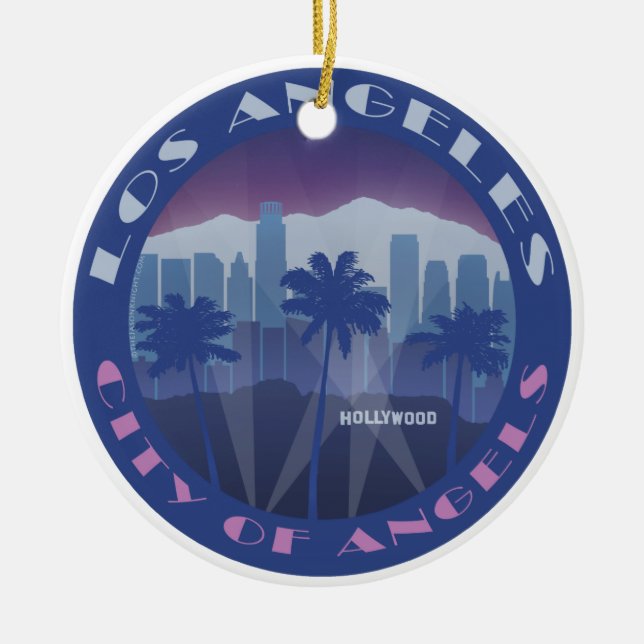 LA Cool Ceramic Ornament (Front)