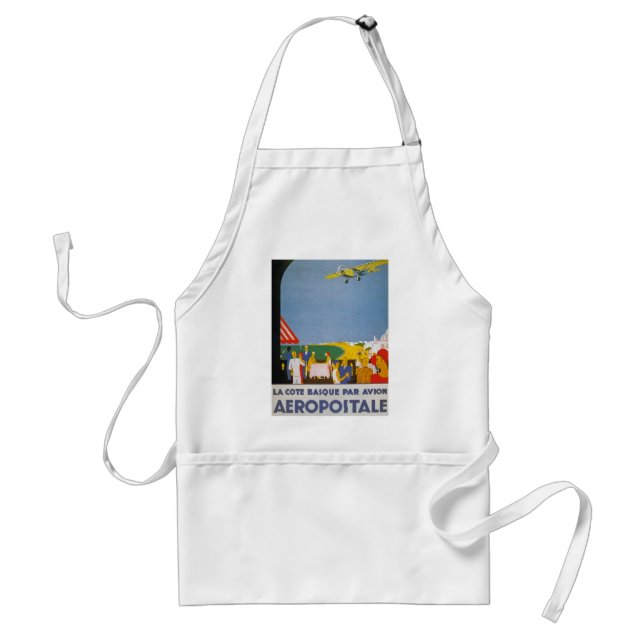 La Cote Basque Par Avion Adult Apron (Front)