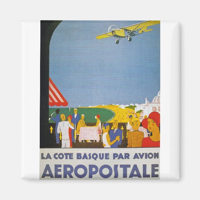 La Cote Basque Par Avion Magnet (Front)