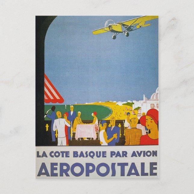La Cote Basque Par Avion Postcard (Front)