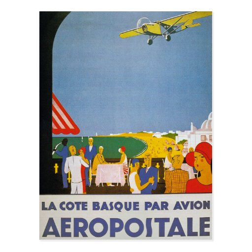 La Cote Basque Par Avion Postcard | Zazzle