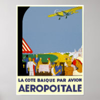 La Cote Basque Par Avion Poster