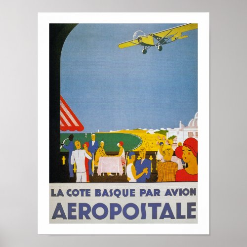 La Cote Basque Par Avion Poster