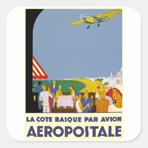 La Cote Basque Par Avion Square Sticker
