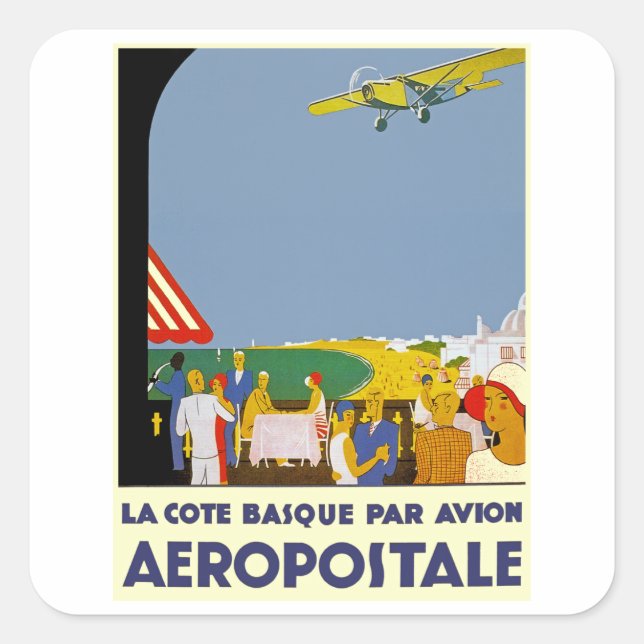 La Cote Basque Par Avion Square Sticker (Front)