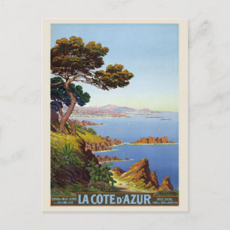La Côte d'Azur France Vintage Poster 1920 Postcard