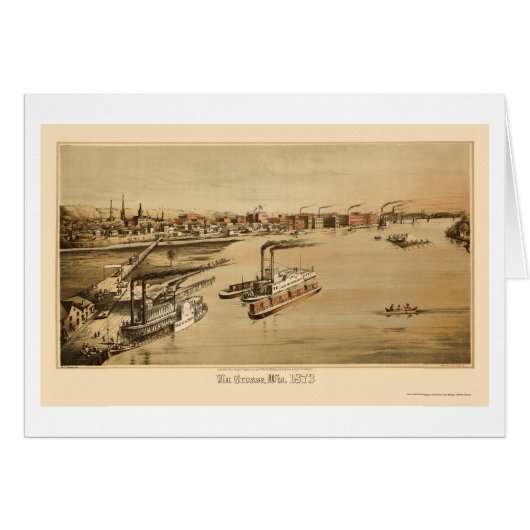 La Crosse, WI Panoramic Map - 1873 Cards (Front Horizontal)