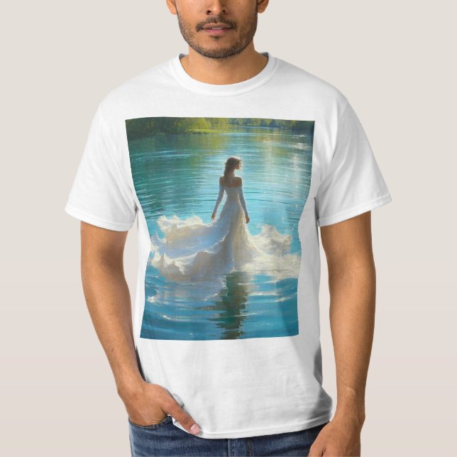 La Dama del Lago: Misticismo y Belleza T-Shirt (Front)