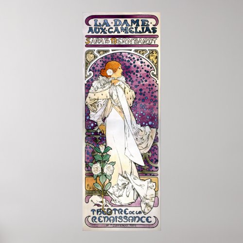 la dame aux camlias by Alfons Mucha 1896 Poster