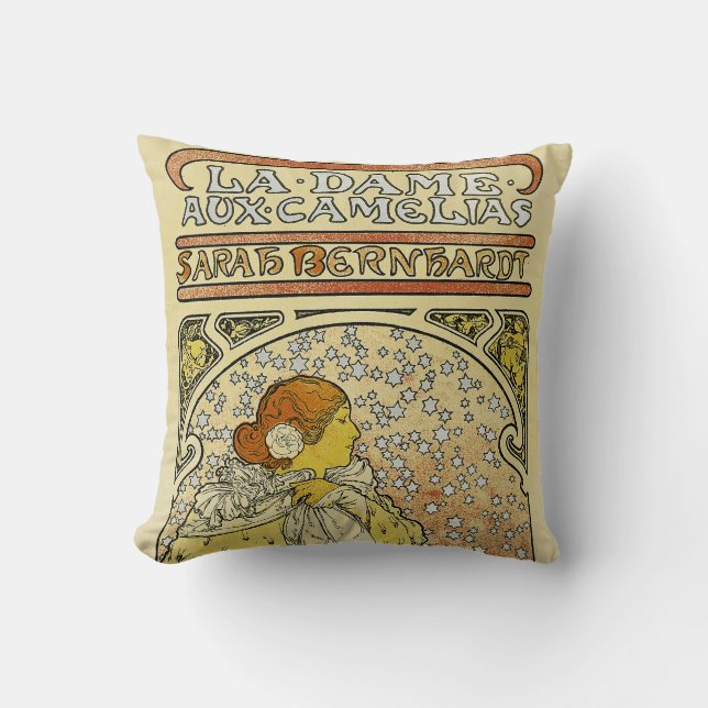 La Dame aux Camelias Throw Pillow (Front)