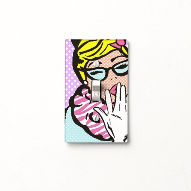 La-Di-Da Lady Pop Art Light Switch Cover (In Situ)