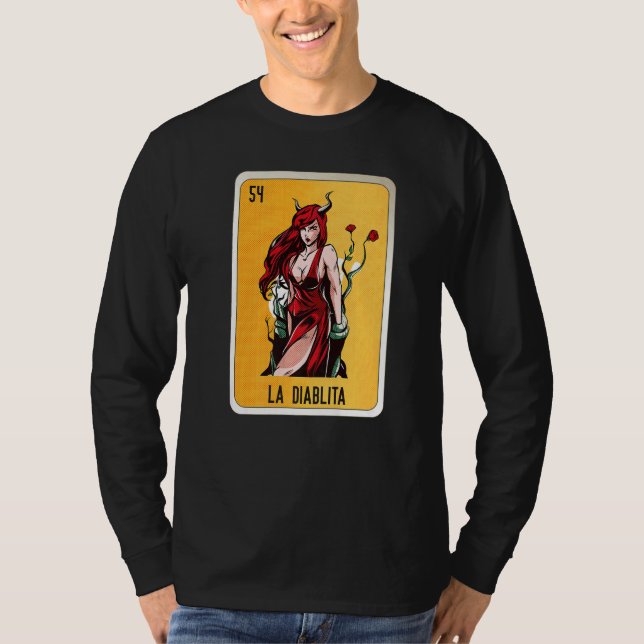 La Diablita Mexican Slang Lottery Bingo Cards   T-Shirt (Front)