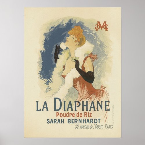 La Diaphane Poudre de Riz Sarah Bernhardt Poster