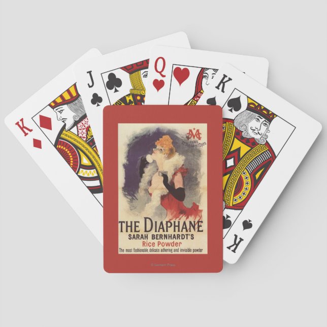 La Diaphane Woman Powdering Face Promo Poster Poker Cards (Back)