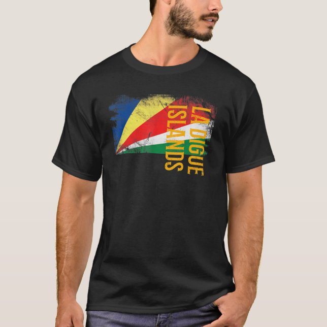 La Digue Islands Seychelles Flag For Men Women Kid T-Shirt (Front)