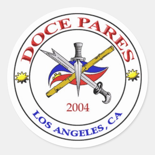 LA Doce Pares Logo Classic Round Sticker (Front)