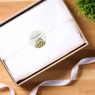 La Dolce Lemons Bridal Shower Classic Round Sticker