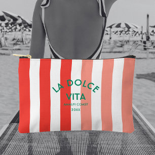 La Dolce Vita Amalfi Coast Cabana Stripe Accessory Pouch
