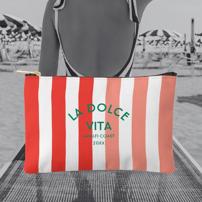 La Dolce Vita Amalfi Coast Cabana Stripe Accessory Pouch (Creator Uploaded)