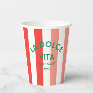La Dolce Vita Amalfi Coast Cabana Stripe Paper Cups