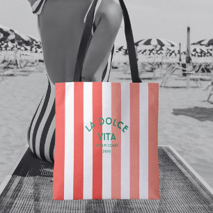 La Dolce Vita Amalfi Coast Cabana Stripe Tote Bag
