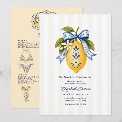 La Dolce Vita Amalfi Coast Italian Bachelorette Invitation