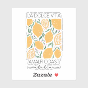 La Dolce Vita Amalfi Coast Italy Lemons Travel Sticker