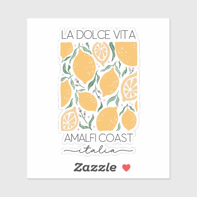 La Dolce Vita Amalfi Coast Italy Lemons Travel Sticker (Sheet)